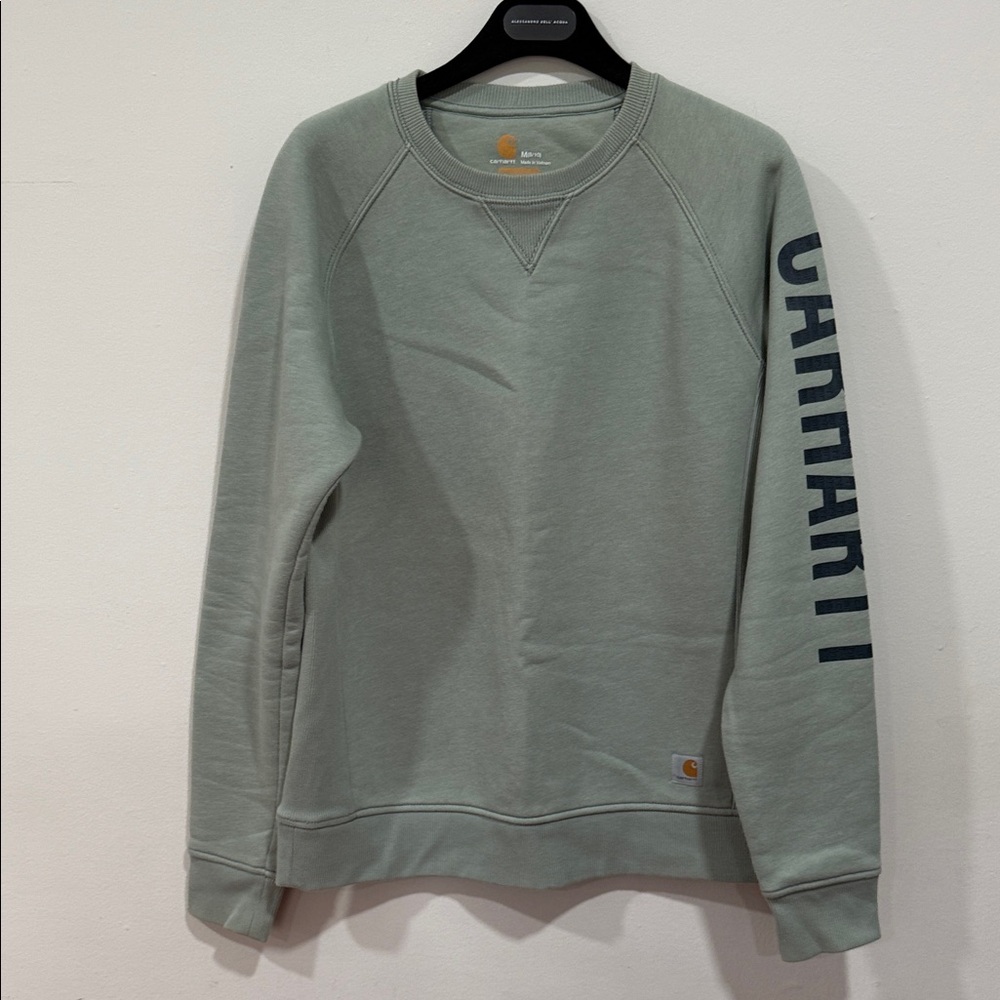 Carhartt Women’s Sage green Crewneck Sweater sweatshirt relaxed fit Medium